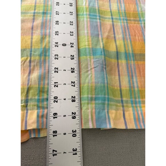 RALPH LAUREN Button Up Shirt Pastel Plaid Gauze Semi Sheer Roll Tab 2X - Picture 10 of 11